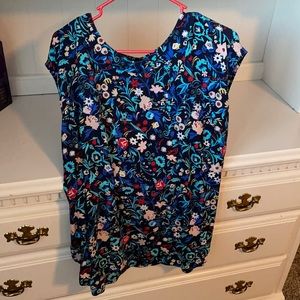 Talbots Patterned Short Sleeve Blouse - Large